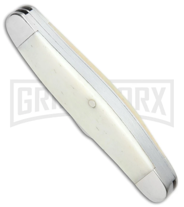 Bear & Son WSB18 White Smooth Bone Medium Stockman Pocket Knife 2 Bear & Son WSB18 White Smooth Bone Medium Stockman Pocket Knife - Image 2