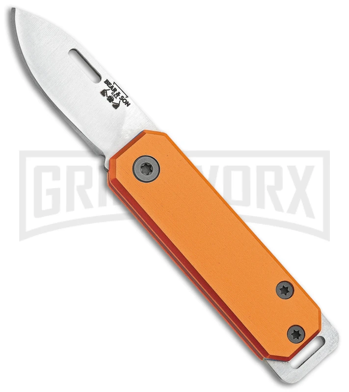Bear & Son 109 Slip Joint Orange Pocket Knife - Satin Plain 1 Bear & Son 109 Slip Joint Orange Pocket Knife - Satin Plain