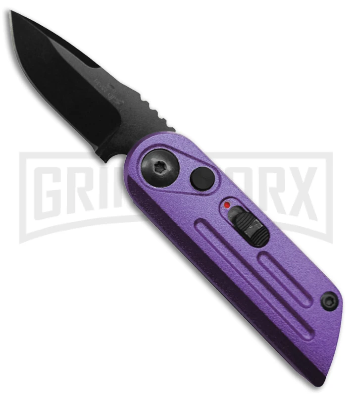 Bear Ops Bold Action XIV Purple Stainless Steel Automatic Knife - Black Plain 1 Bear Ops Bold Action XIV Purple Stainless Steel Automatic Knife - Black Plain