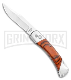 Bear And Son Rosewood Automatic Lockback Knife - Satin Plain