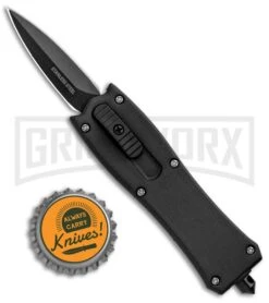 Belly Button Black OTF Automatic Knife - Black Plain -Grindworx Shop Belly Button Black OTF Auto Black SB023BK GX 33876 jr bottlecap large