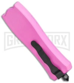 Belly Button Pink OTF Automatic Knife - Black Plain 6 Belly Button Pink OTF Automatic Knife - Black Plain -Grindworx Shop Belly Button Pink OTF Auto Black SB023PK GX 33877 jr side large