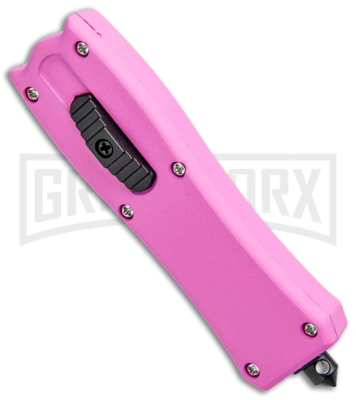 Belly Button Pink OTF Automatic Knife - Black Plain 2 Belly Button Pink OTF Automatic Knife - Black Plain - Image 2