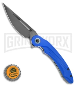 Bestech Knives Irida Blue G-10 Folding Knife - Black Stonewash Plain -Grindworx Shop Bestech Knives Irida Liner Lock Knife Blue G 10 4.8 Black Stonewash BG25C BHQ 112085 LS Bottlecap large