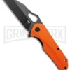Bestech Knives Operator Orange G-10 Folding Knife - Black Stonewash Plain