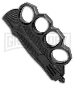 Atomic Black OTF Automatic Knuckle Knife Biker USA - Dagger Two-Tone -Grindworx Shop Black OTF Auto Knuckle Knife Biker USA Dagger TT GX 34884 jr side large
