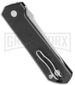 Boker Kihon Black Automatic Knife - Stonewash Plain -Grindworx Shop Boker Burnley Kihon DP Auto SW BHQ 101389 jr side large 1