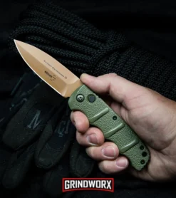 Boker Kalashnikov Desert Warrior Dagger Automatic Knife - Copper Plain -Grindworx Shop Boker Desert Warrior Kalashnikov Dagger Automatic Knife OD Green Copper BHQ30436 kp rope in hand web large