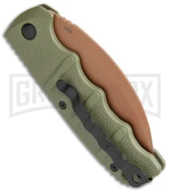 Boker Kalashnikov Desert Warrior Hawkbill Automatic Knife - Copper Plain -Grindworx Shop Boker Desert Warrior Kalashnikov Hawkbill Auto OD Green Copper 01KALS69NSOI BHQ 103273 jr side large