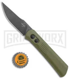 Boker Lundquist Alluvial Green Aluminum Automatic Knife - Black Stonewash Plain 7 Boker Lundquist Alluvial Green Aluminum Automatic Knife - Black Stonewash Plain -Grindworx Shop Boker Lundquist Alluvial Auto OD Green Aluminum Black SW BHQ 125069 jr bottlecap large