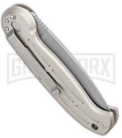 Boker Magnum Speedmaster Champagne Automatic Knife - Bead Blast Plain -Grindworx Shop Boker Magnum DP Auto Champagne BB 01BO007 BHQ 0099 jr side large