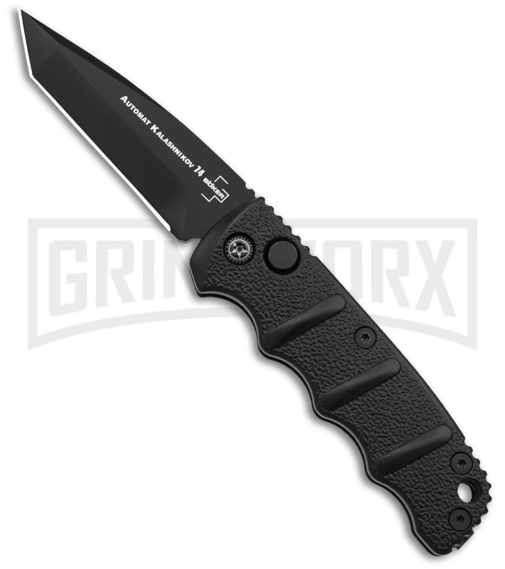 Boker Mini Kalashnikov Black Automatic Knife - Tanto Black Plain 1 Boker Mini Kalashnikov Black Automatic Knife - Tanto Black Plain