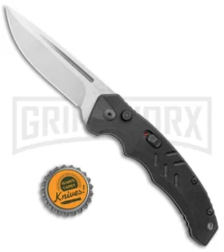 Boker Plus Intention II Automatic Folding Knife Black - Stonewash Drop Point -Grindworx Shop Boker Plus Intention Black Auto SW 01B0482 BHQ 115756 jr bottlecap large