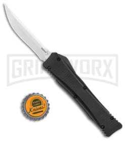 Boker Plus Lhotak Eagle Black Aluminum OTF Automatic Knife - Satin Plain -Grindworx Shop Boker Plus Lhotak Eagle Black Aluminum OTF Automatic Knife Satin Plain GX 35303 jr bottlecap large