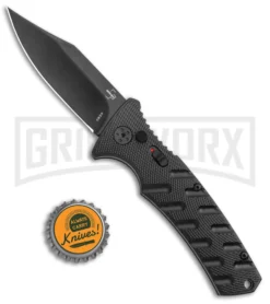 Boker Plus Strike Black Automatic Knife - Black Plain 7 Boker Plus Strike Black Automatic Knife - Black Plain -Grindworx Shop Boker Plus Strike Bowie Auto Black Black BHQ 125300 jr bottlecap large