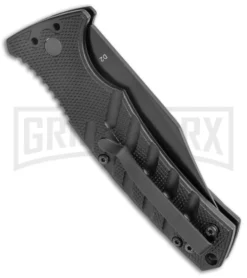 Boker Plus Strike Black Automatic Knife - Black Plain 6 Boker Plus Strike Black Automatic Knife - Black Plain -Grindworx Shop Boker Plus Strike Bowie Auto Black Black BHQ 125300 jr side large