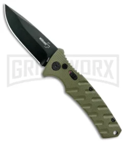 Boker Plus Strike OD Green Manual Knife - Drop Point Black Plain