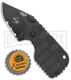 Boker Plus Subcom 2.0 Black Frame Lock Knife - Black Serr -Grindworx Shop Boker Plus Subcom 2.0 FL Black FRN Black BHQ 139162 jr bottlecap large 1