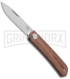 Boker Plus Tech Tool Premium Brown Micarta Slip Joint Knife - Satin Plain