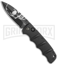 Boker Kalashnikov Skull Black Automatic Knife - Dagger Black Plain