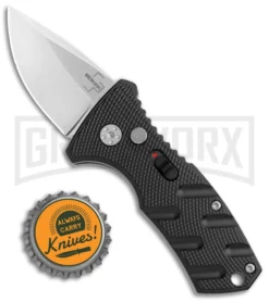 Boker Stubby Strike Black Automatic Knife - Stonewash -Grindworx Shop Boker Stubby Strike CA Legal Auto SW 01BO440NSOI BHQ 99646 jr bottlecap large
