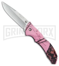 Buck Knives Buck Bantam BHW Pink Mossy Oak Camo Folding Knife - Satin Plain