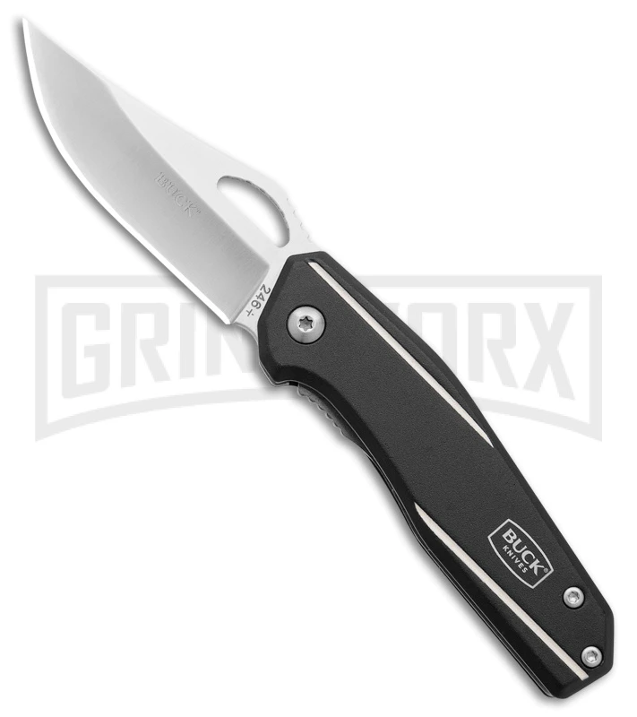 Buck Dealer Tin 247/246 Black Aluminum 2-for-1 Pocket Knife Satin Plain 5 Buck Dealer Tin 247/246 Black Aluminum 2-for-1 Pocket Knife Satin Plain - Image 5