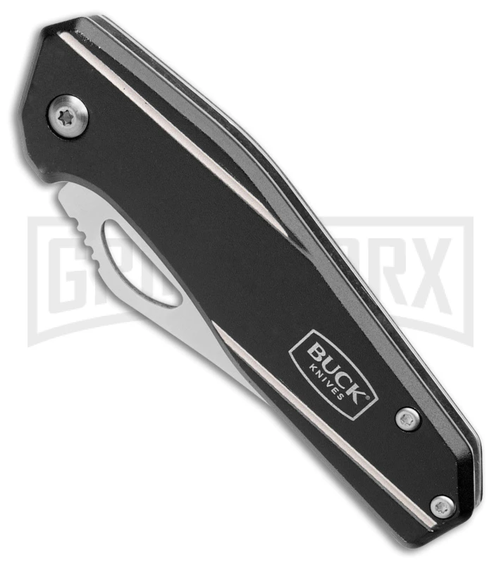 Buck Dealer Tin 247/246 Black Aluminum 2-for-1 Pocket Knife Satin Plain 3 Buck Dealer Tin 247/246 Black Aluminum 2-for-1 Pocket Knife Satin Plain - Image 3