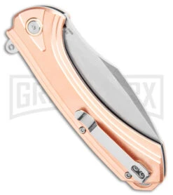 CJRB Cutlery Barranca Copper Liner Lock Knife - Stonewash Plain -Grindworx Shop CJRB Cutlery Barranca LL Copper SW J1909 COP BHQ 105571 jr side large
