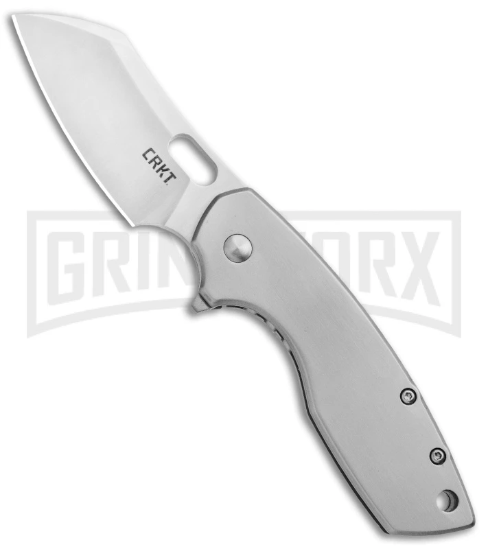 CRKT Pilar Large Stainless Steel Frame Lock Flipper Knife - Satin Plain 1 CRKT Pilar Large Stainless Steel Frame Lock Flipper Knife - Satin Plain