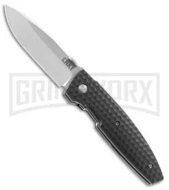 CRKT Lucas Burnley Aux Black Folding Knife - Satin Plain