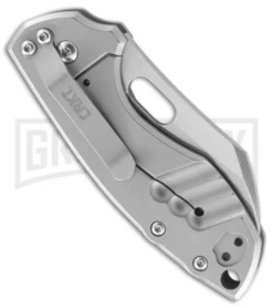 CRKT Pilar Stainless Steel Folding Knife - Satin Plain -Grindworx Shop CRKT pilar 5311 BHQ 51848 er side large