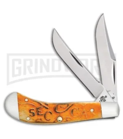 Case Knives Saddlehorn Orange Bone Pocket Knife TB62110SS