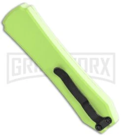 Coffin Blaster Light Green DA/OTF Automatic Knife - Black Plain -Grindworx Shop Coffin Blaster Light Green DA OTF Auto Black Plain GX 35366 jr side large