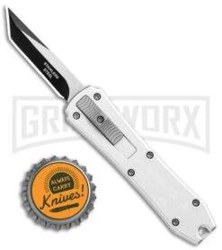Coffin Blaster Silver DA/OTF Automatic Knife - Tanto Two-Tone 7 Coffin Blaster Silver DA/OTF Automatic Knife - Tanto Two-Tone -Grindworx Shop Coffin Blaster Silver DA OTF Auto Tanto TT GX 34341 jr bottlecap large