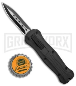 Coffin Blaster Tactical Black DA/OTF Automatic Knife - Dagg Two-Tone -Grindworx Shop Coffin Blaster Tactical Black DA OTF Auto Dagger TT GX 37877 jr bottlecap large