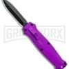 Coffin Blaster Textured Purple DA/OTF Automatic 440 Knife (2" Black Satin)