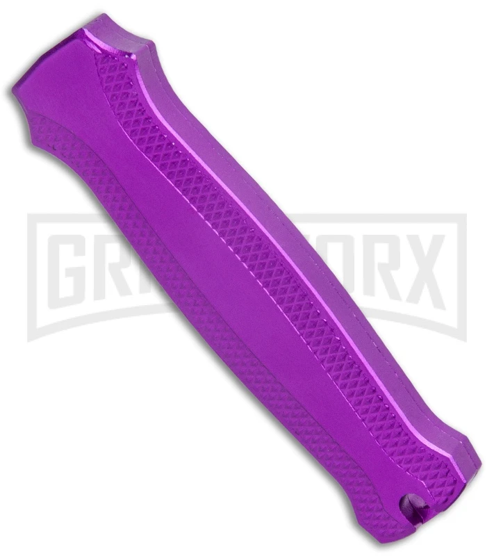 Coffin Blaster Textured Purple DA/OTF Automatic 440 Knife (2" Black Satin) 3 Coffin Blaster Textured Purple DA/OTF Automatic 440 Knife (2" Black Satin) - Image 3