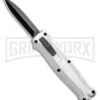 Coffin Blaster 2.0 Textured Silver DA/OTF Automatic 440 Knife (2" Black Satin)
