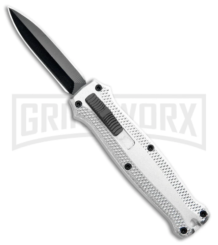 Coffin Blaster 2.0 Textured Silver DA/OTF Automatic 440 Knife (2" Black Satin) 1 Coffin Blaster 2.0 Textured Silver DA/OTF Automatic 440 Knife (2" Black Satin)
