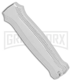 Coffin Blaster 2.0 Textured Silver DA/OTF Automatic 440 Knife (2" Black Satin) 6 Coffin Blaster 2.0 Textured Silver DA/OTF Automatic 440 Knife (2" Black Satin) -Grindworx Shop Coffin Blaster Textured Silver DA OTF Auto Black GX 34911 jr side large