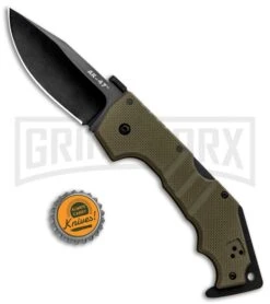 Cold Steel AK-47 OD Green G-10 Folding Knife - Black Plain -Grindworx Shop Cold Steel AK 47 LB OD Green G 10 Black 58MVG BHQ 33095 jr bottlecap large