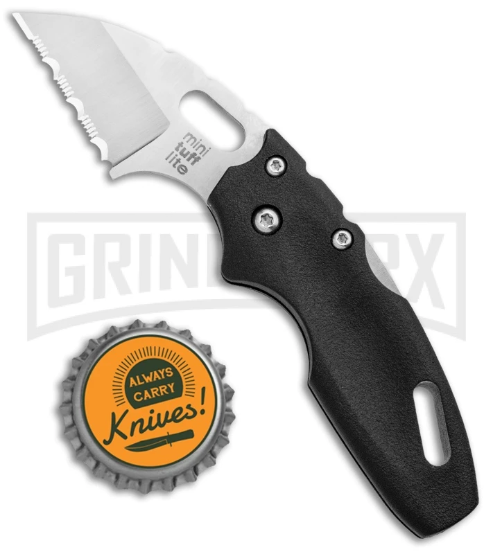 Cold Steel Black Mini Tuff Lite Pocket Knife - Satin Full Serr 4 Cold Steel Black Mini Tuff Lite Pocket Knife - Satin Full Serr - Image 4
