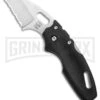 Cold Steel Black Mini Tuff Lite Pocket Knife - Satin Full Serr