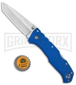 Cold Steel Pro Lite Blue GFN Folding Knife - Tanto Satin Plain -Grindworx Shop Cold Steel Pro Lite Pro GFN Blue Tanto 20NSTLU BHQ 51990 jr bottlecap large
