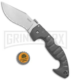 Cold Steel Spartan Gray Folding Knife - Stonewash Serrated -Grindworx Shop Cold Steel Spartan Kopis Tri Ad Lock SW Serr BHQ 140027 jr bottlecap large