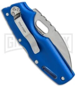 Cold Steel Tuff Lite Blue Folding Knife - Satin Plain -Grindworx Shop Cold Steel Tuff Lite Tri Ad Blue 20LTB BHQ 51967 jr side large
