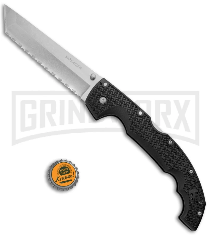 Cold Steel Voyager X Large Tanto Folding Knife - Stonewash Full Serr 4 Cold Steel Voyager X Large Tanto Folding Knife - Stonewash Full Serr - Image 4
