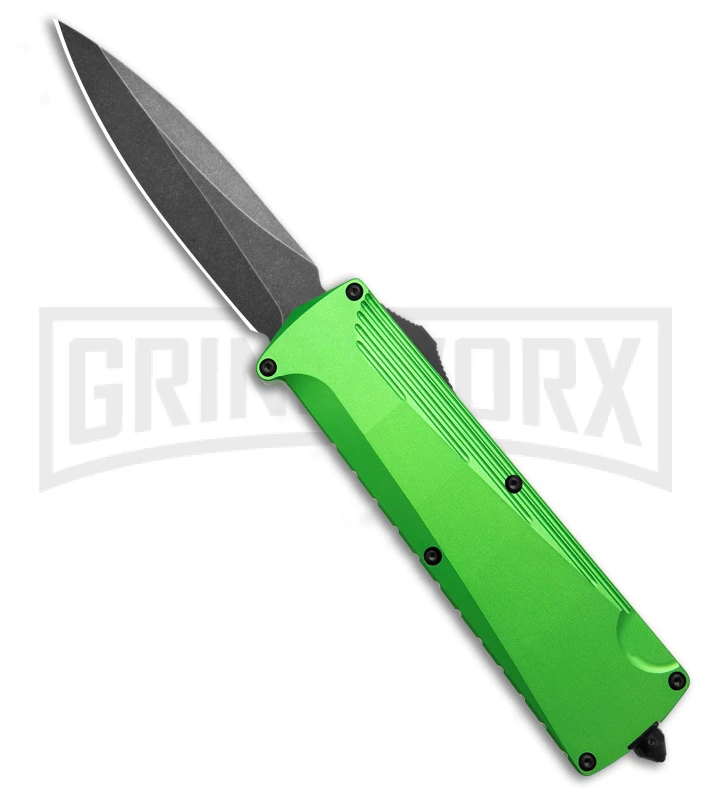 Daggerr Knives Koschei Poison Green Aluminum Double Action OTF Knife - SW Plain 1 Daggerr Knives Koschei Poison Green Aluminum Double Action OTF Knife - SW Plain