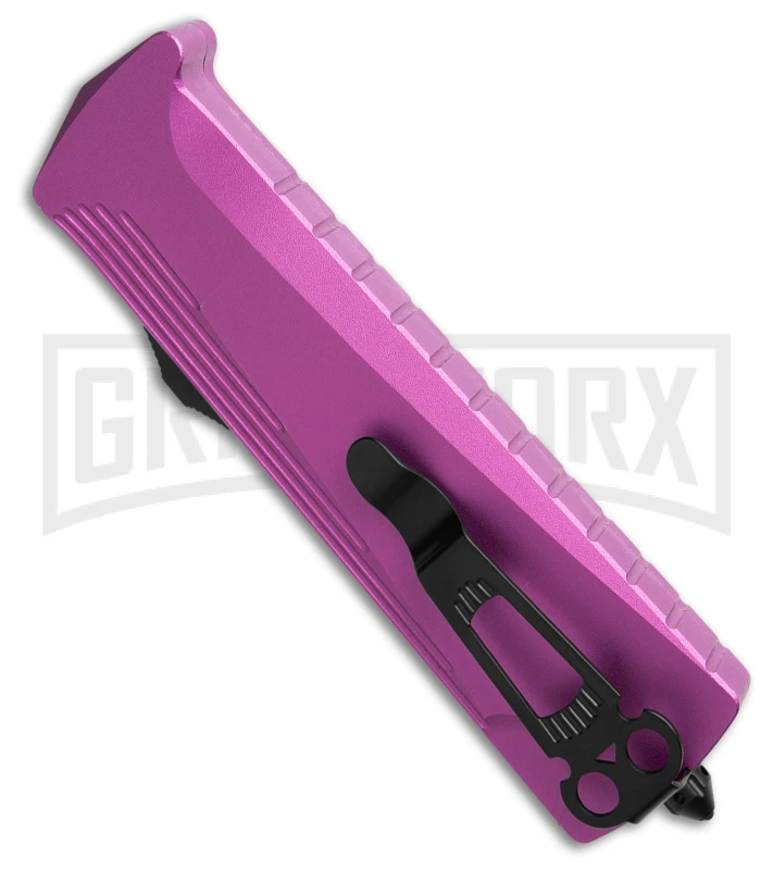 Daggerr Knives Koschei Purple Aluminum Double Action OTF Knife - Black Plain 3 Daggerr Knives Koschei Purple Aluminum Double Action OTF Knife - Black Plain - Image 3